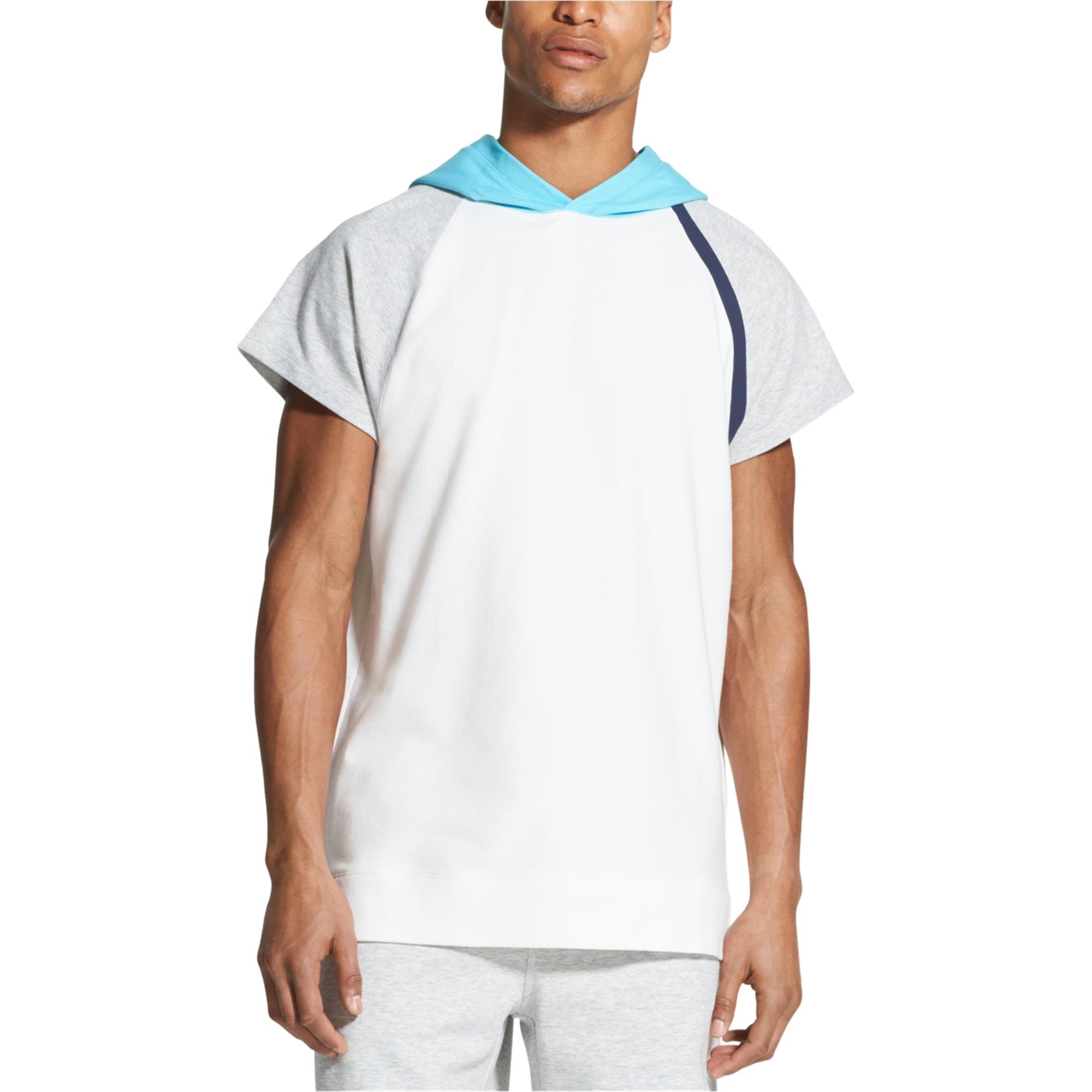 DKNY Mens Colorblocked Basic T-Shirt, White, X-Large